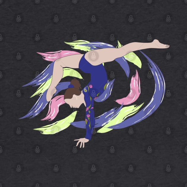 Gymnast Handstand Blue, Pink & Green by FlexiblePeople